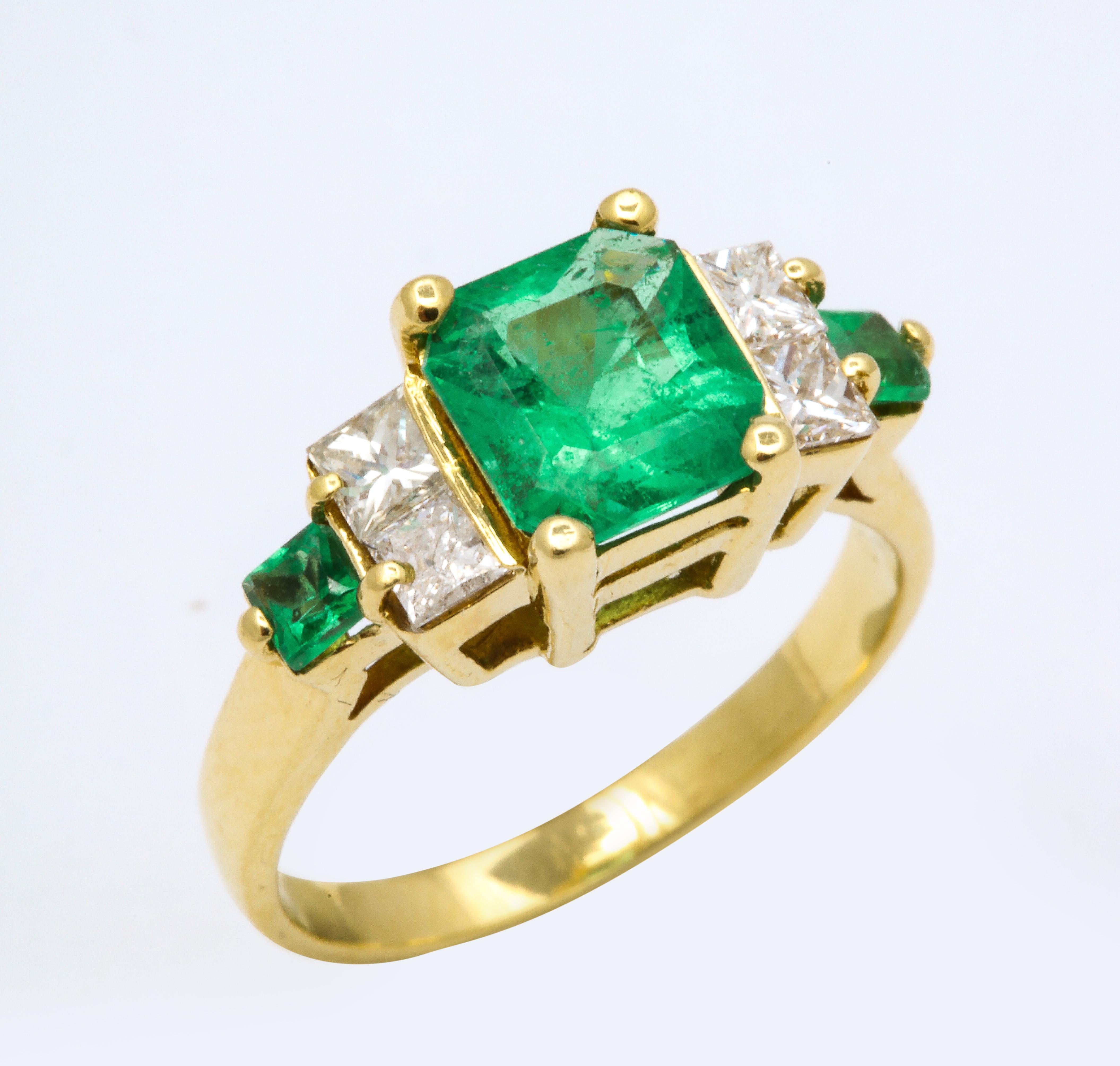 Emerald and Diamond Engagement Ring 2