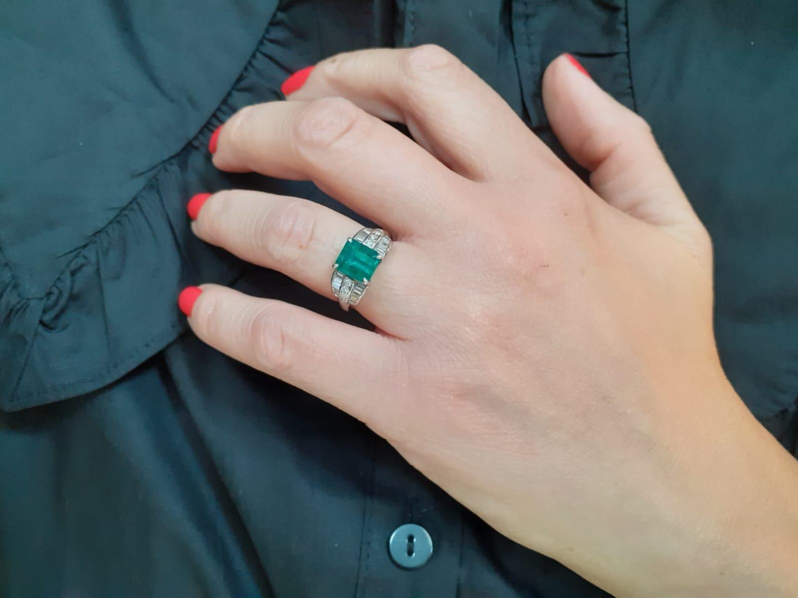 emerald diamond art deco ring