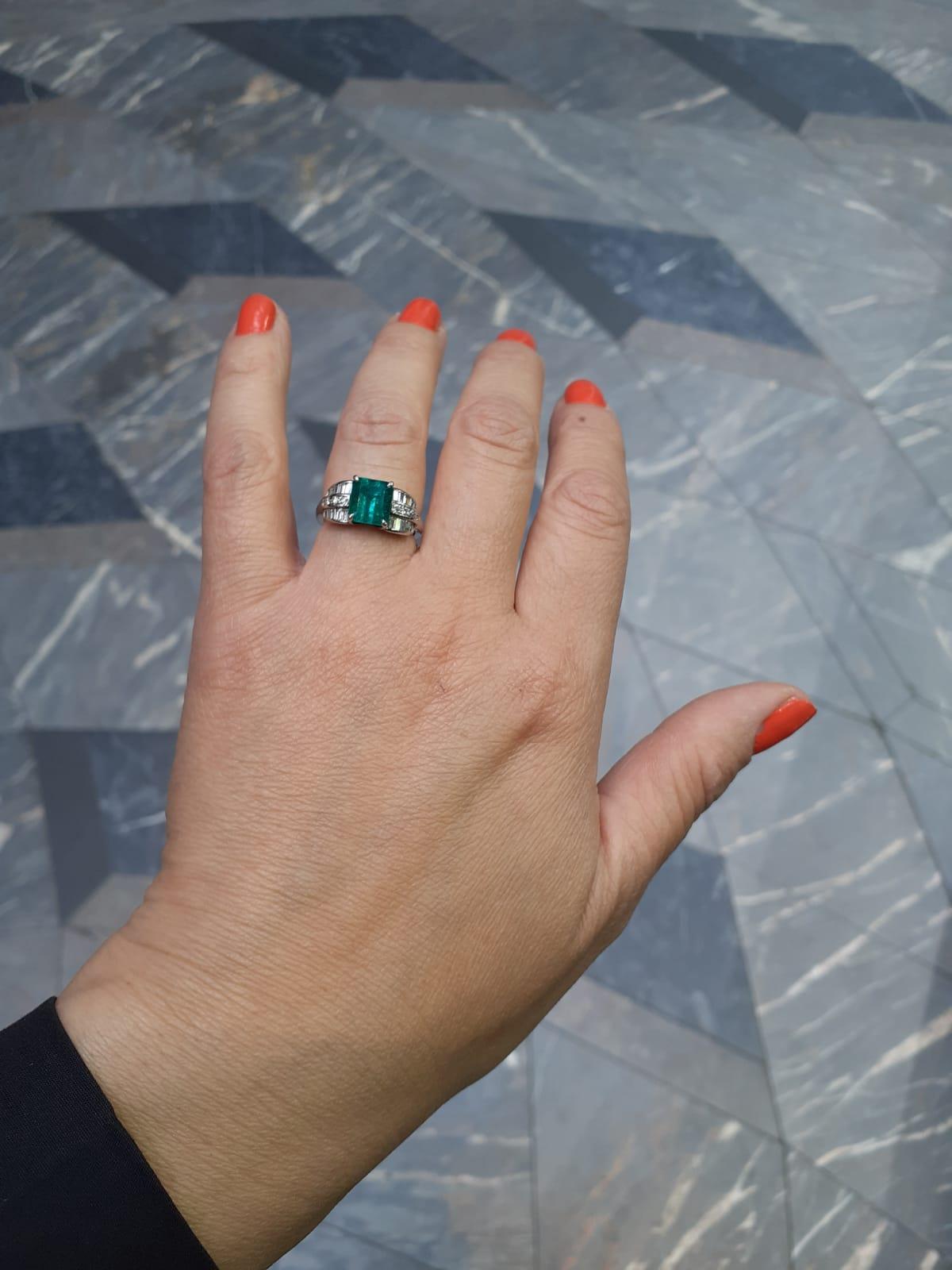 art deco diamond emerald ring