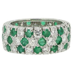 Emerald and Diamond Eternity Ring M 1/2 (53)