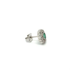 Emerald and Diamond Flower Earrings