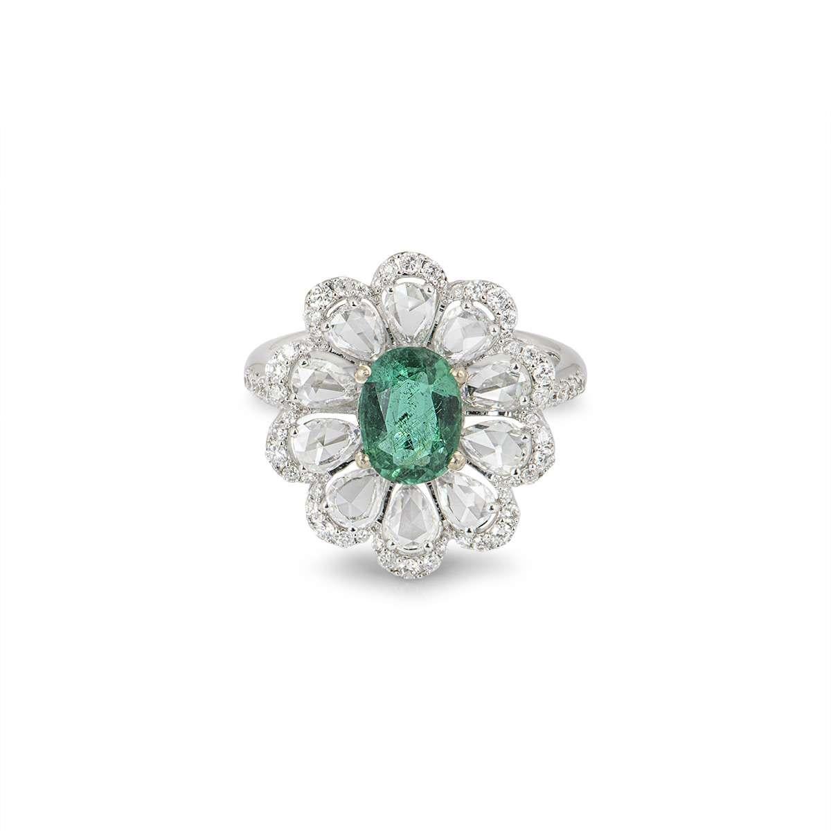 emerald flower ring