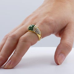 Emerald and Diamond Gold Cocktail Ring