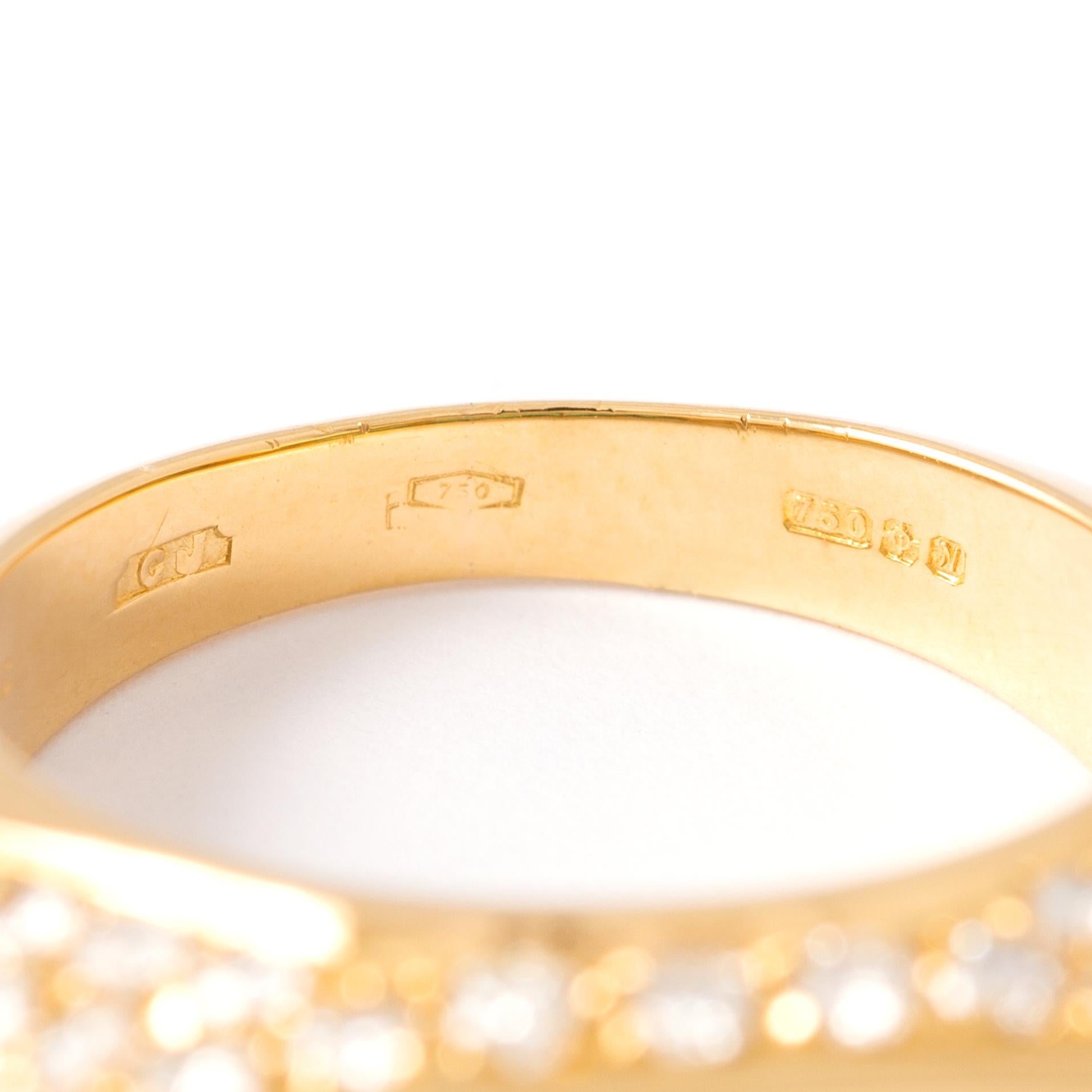 Goldring mit Smaragd und Diamant im Angebot 4