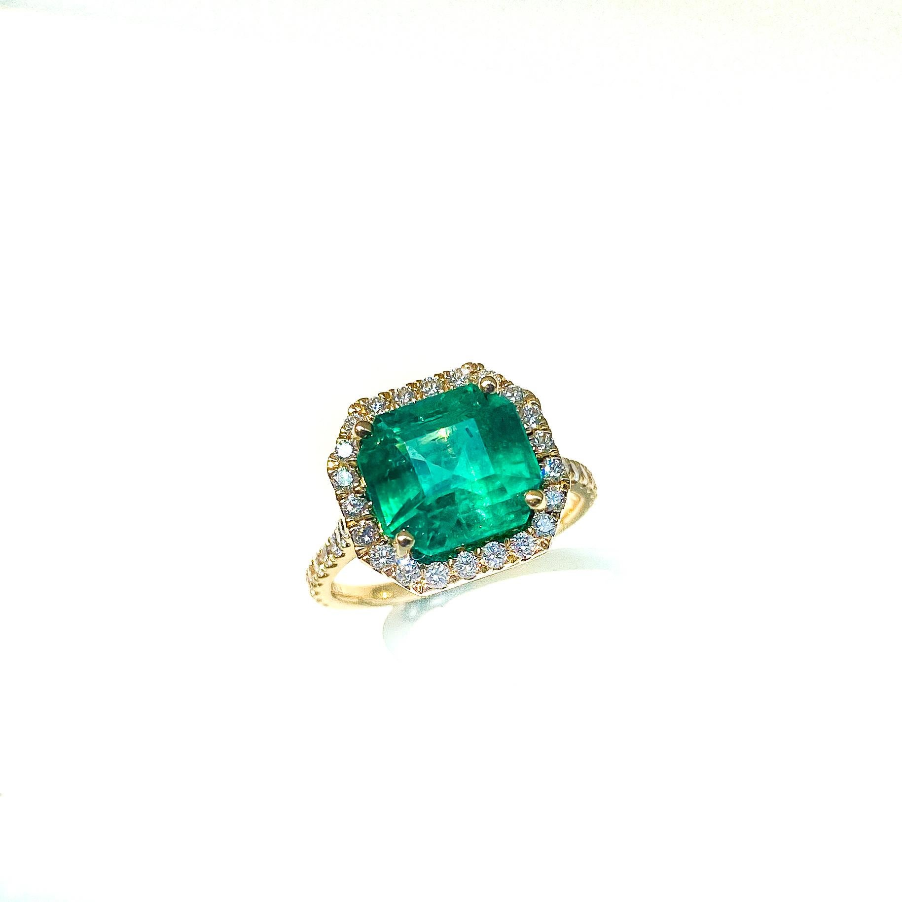 For Sale:  Emerald and Diamond Halo Ring 2