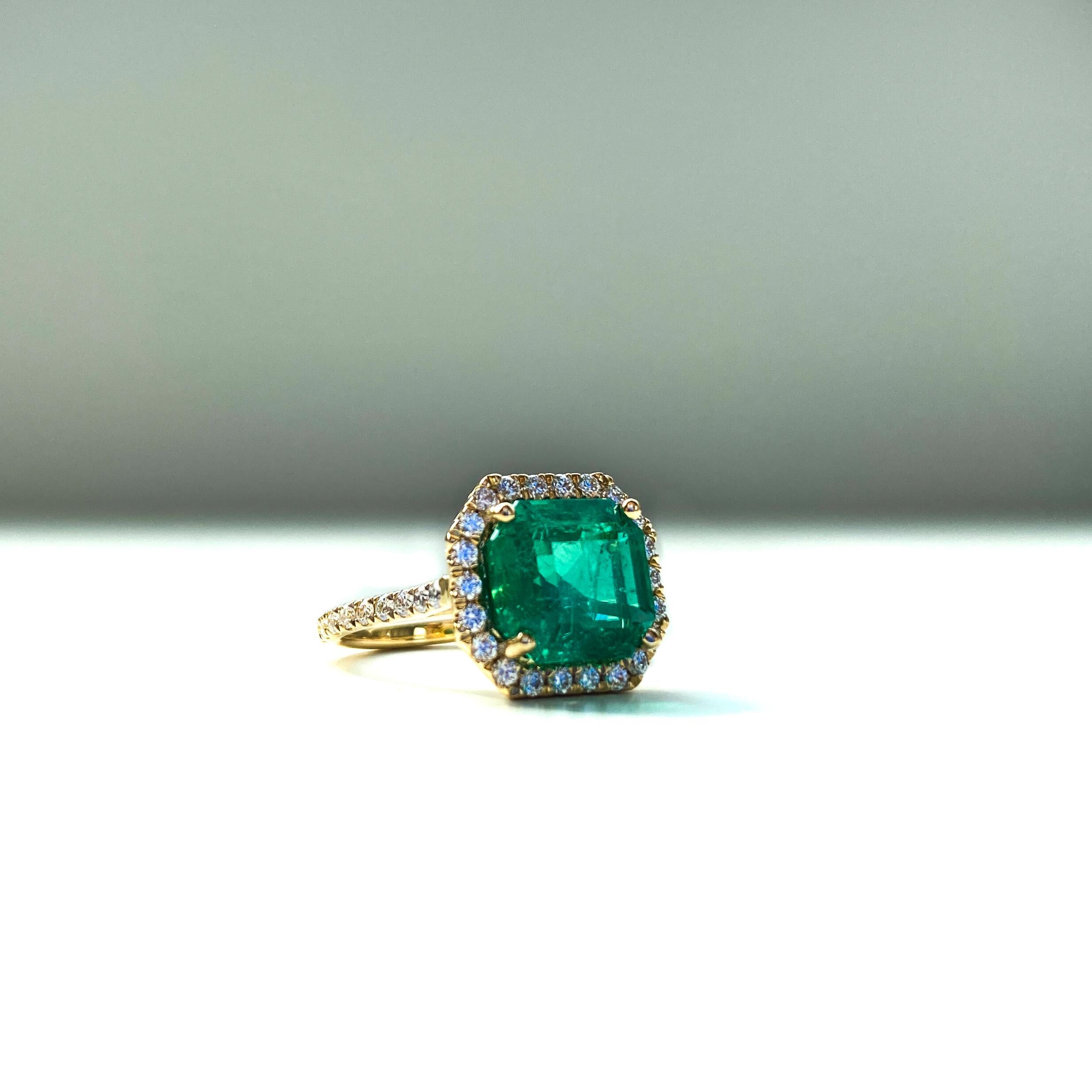 For Sale:  Emerald and Diamond Halo Ring 4