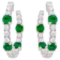 Ohrringe mit Smaragd und Diamant im Rundschliff 2,76 Karat 18K Gold