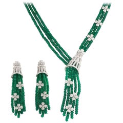 Emerald and Diamond Jewelry Suite