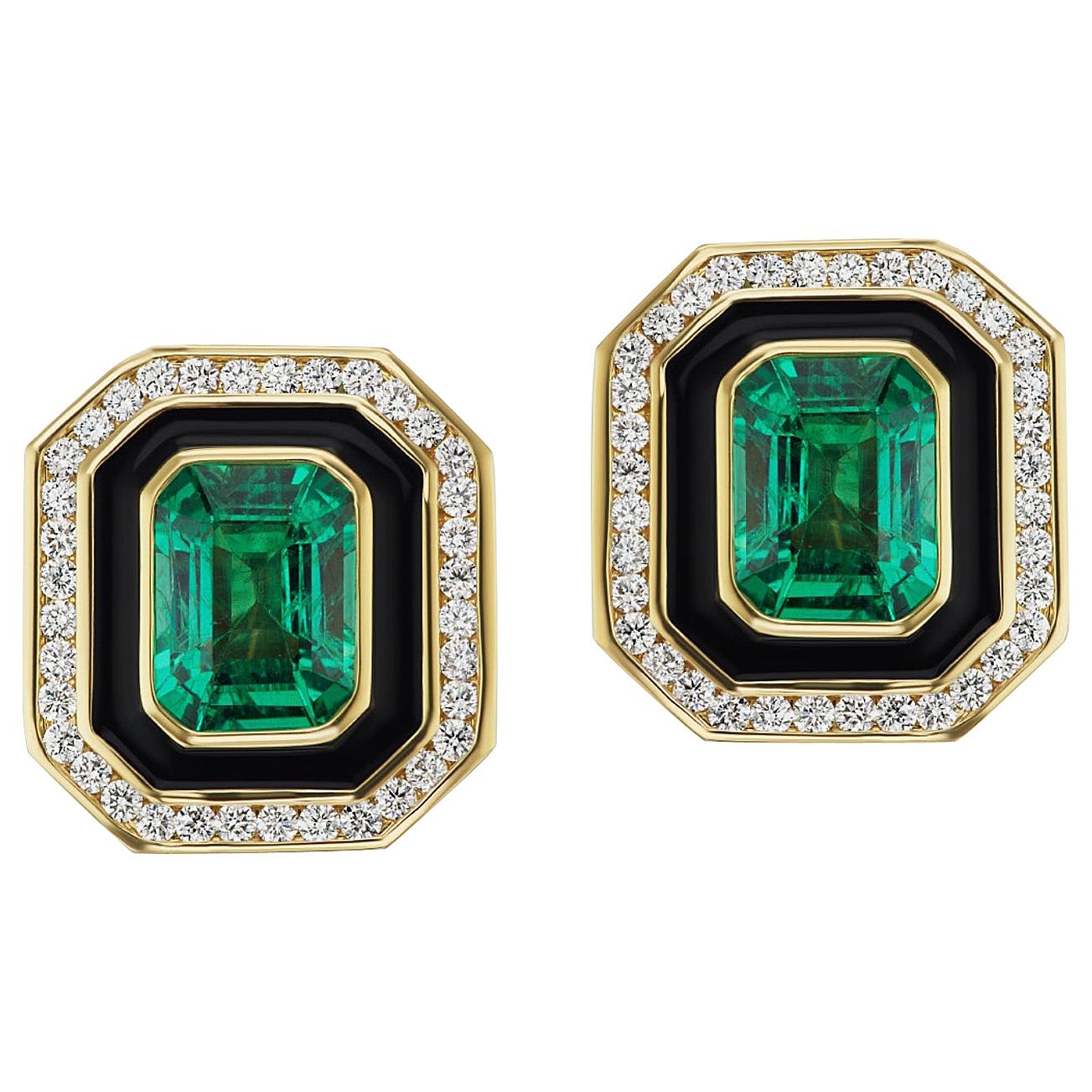 Emerald and Diamond Museum Series Earrings by Andrew Glassford