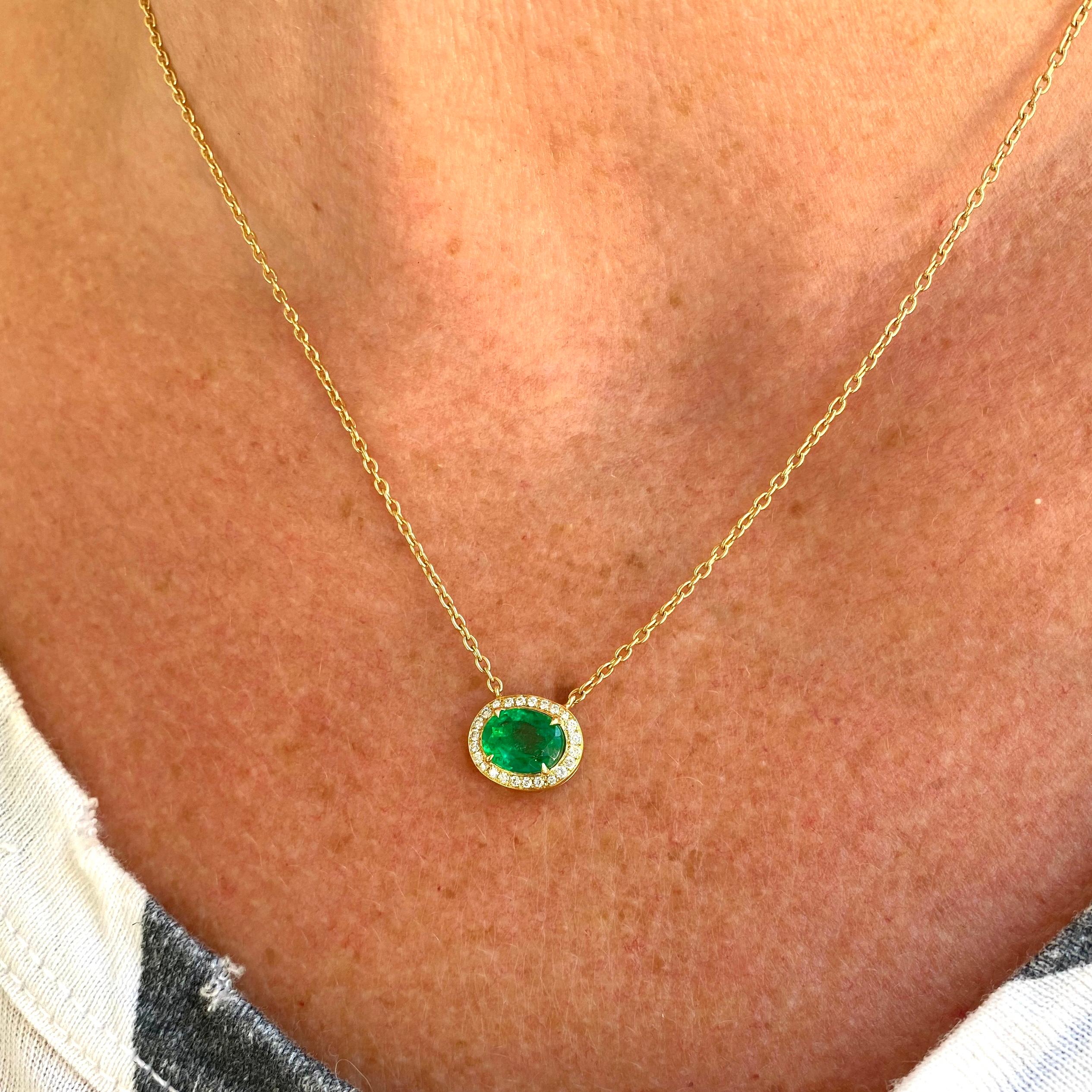 Emerald and Diamond Necklace by Salavetti In New Condition In San Francisco, CA