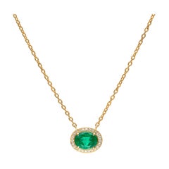 Halskette mit Smaragd und Diamanten von Salavetti