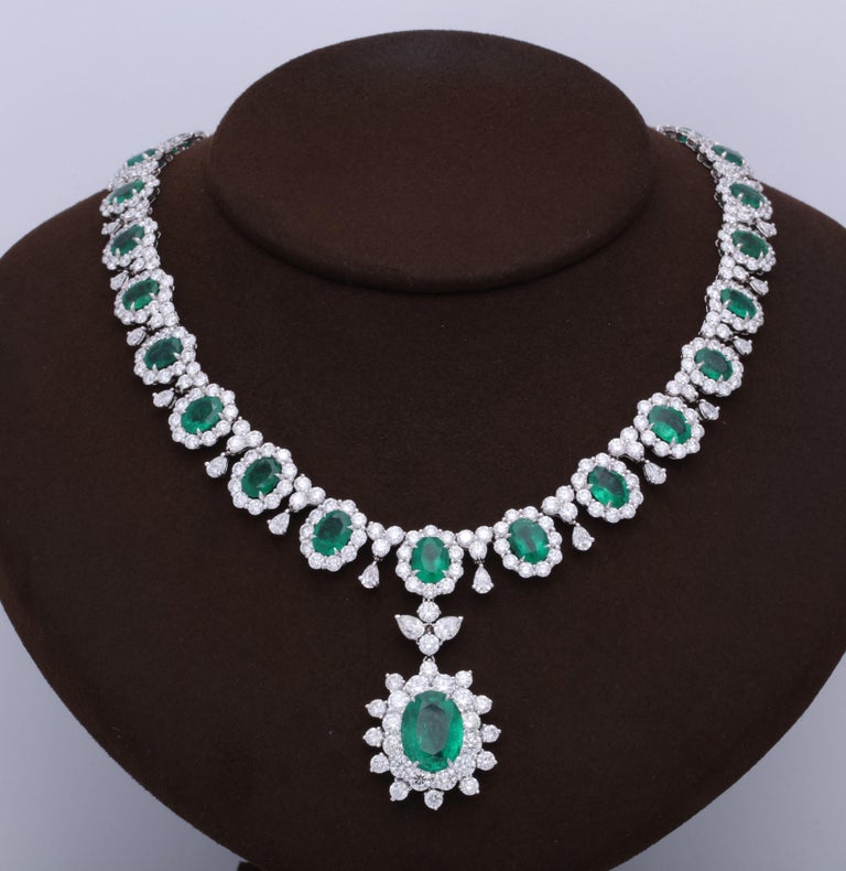 Emerald and Diamond Necklace For Sale at 1stDibs | diamond necklace for ...