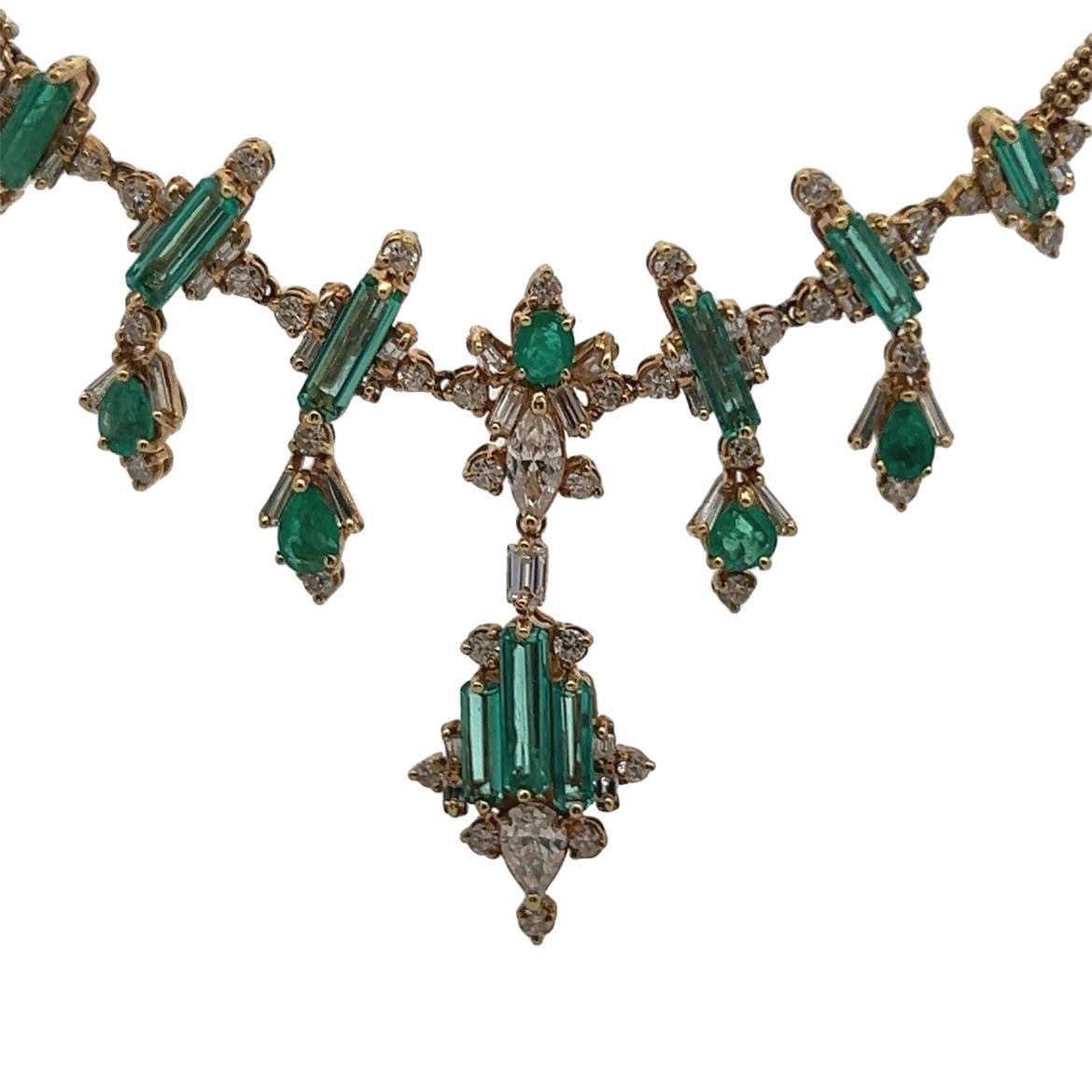 Collana di smeraldi e diamanti in vendita 1