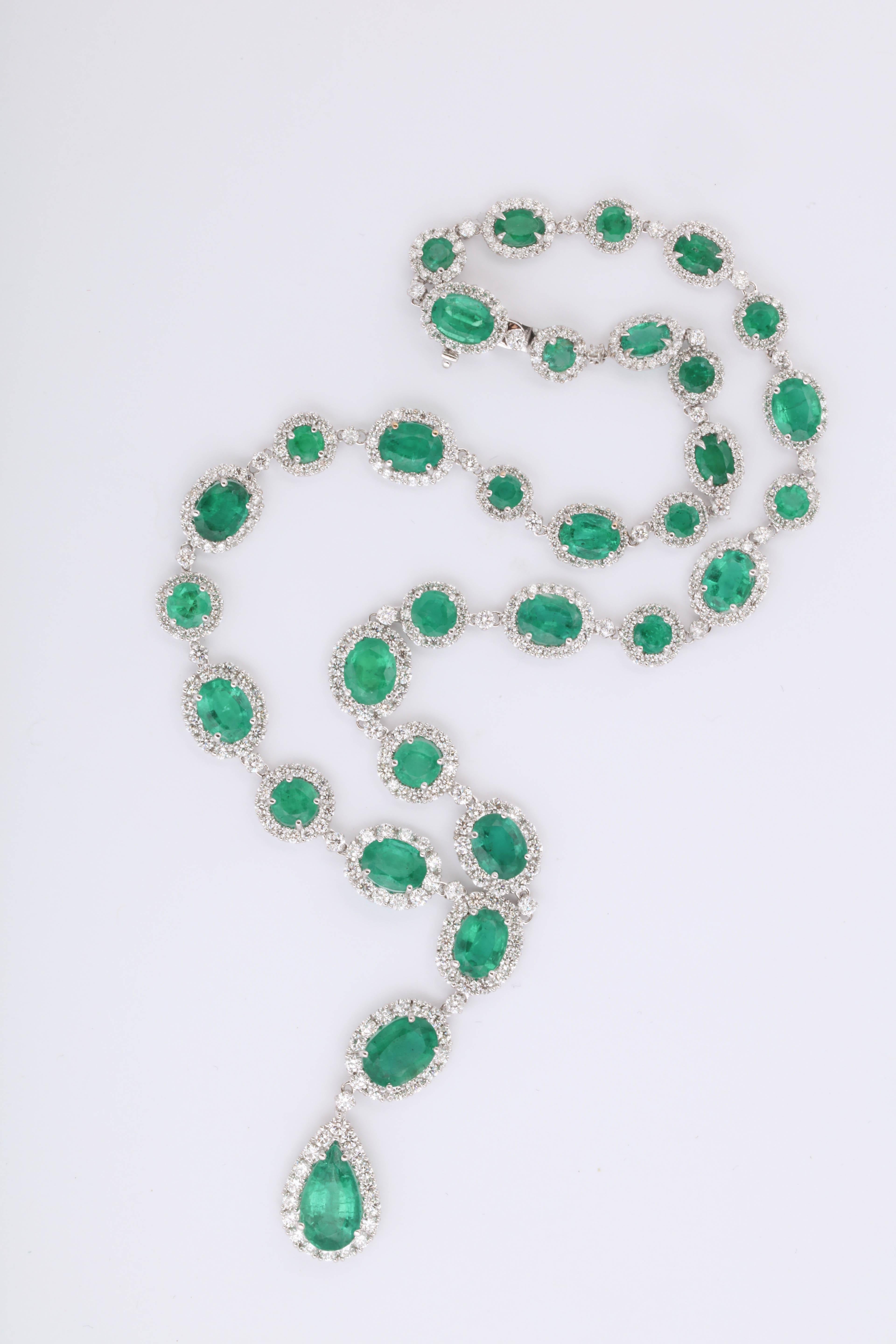 Women's Emerald and Diamond Necklace