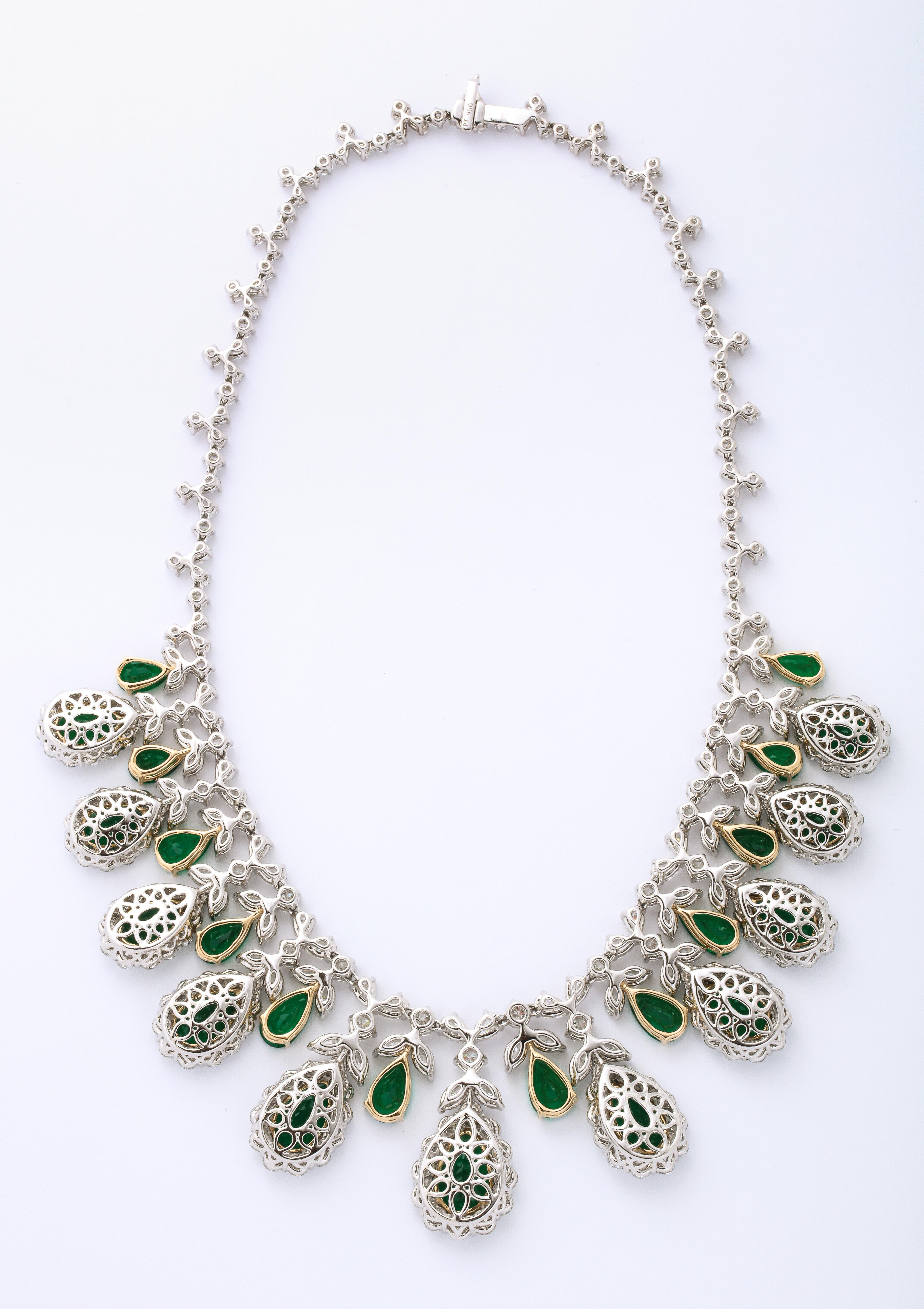 Women's Emerald and Diamond Necklace For Sale