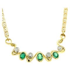 Vintage Emerald and Diamond Necklace