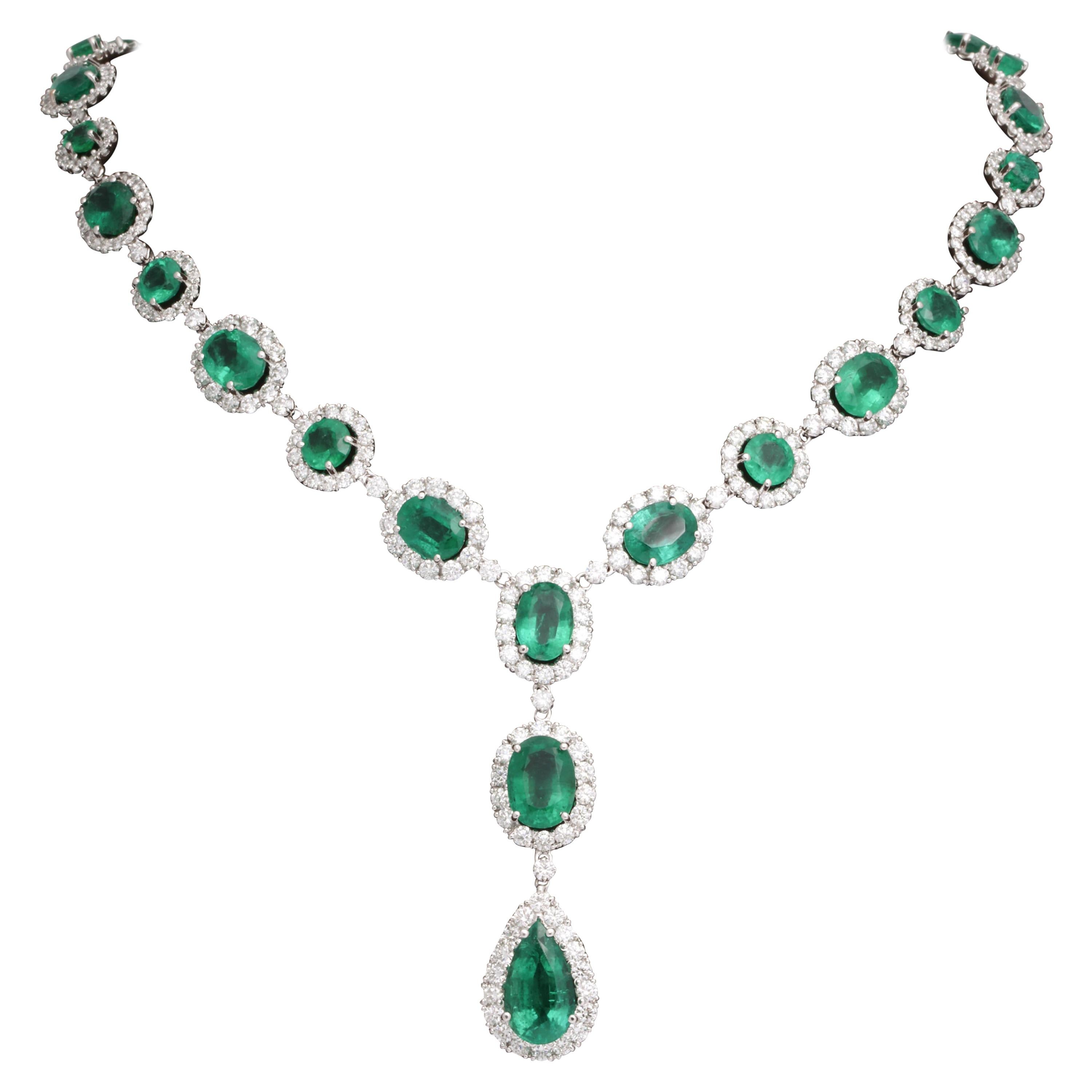 Emerald And Diamond Necklace At 1stDibs Green Emerald Necklace Emerald And Diamond Necklace At 1stDibs Green Emerald Necklace