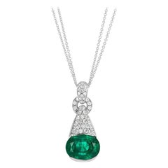 Emerald and Diamond Pendant by Takat