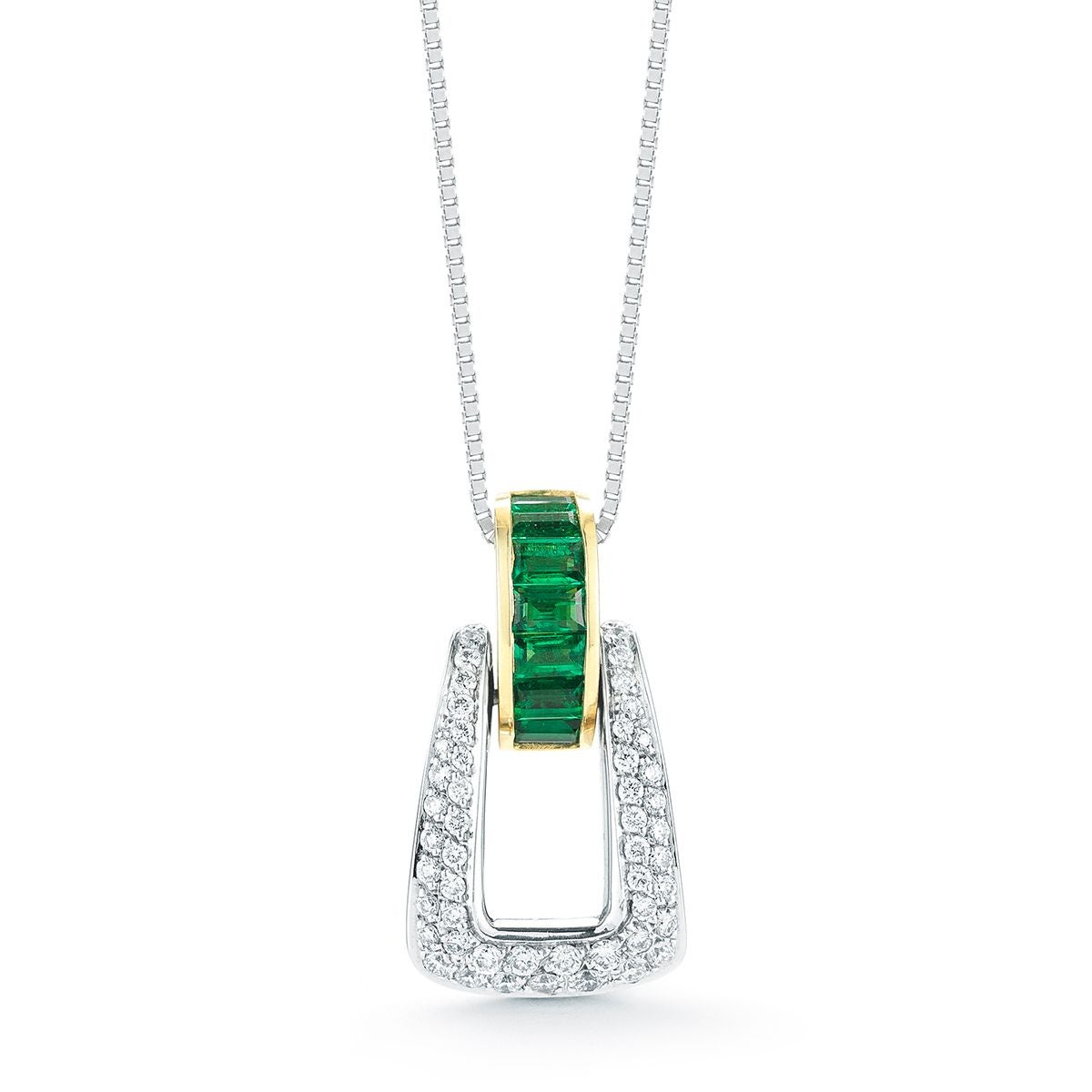 Victorian Emerald, Diamond and Crystal Pendant For Sale at 1stDibs