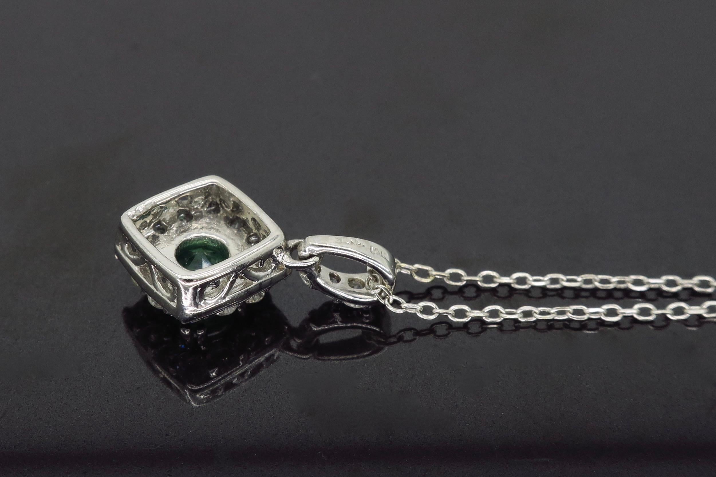 Emerald and Diamond Pendant Necklace 1