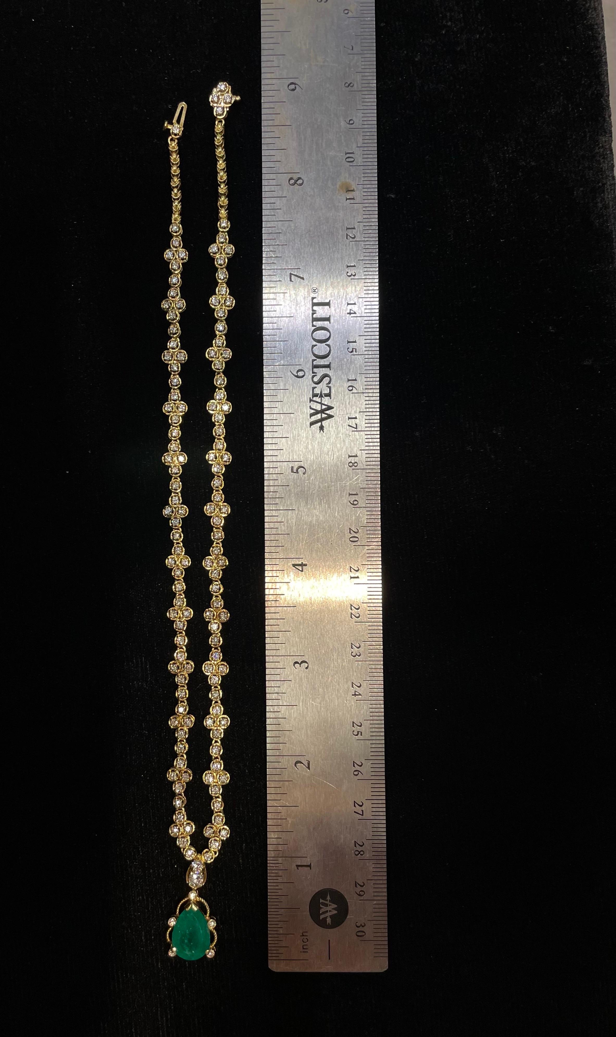 Collana con smeraldo e diamante In condizioni ottime in vendita a New York, NY