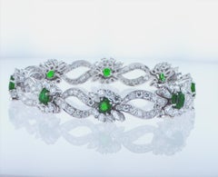 Emerald and Diamond Platinum Bracelet