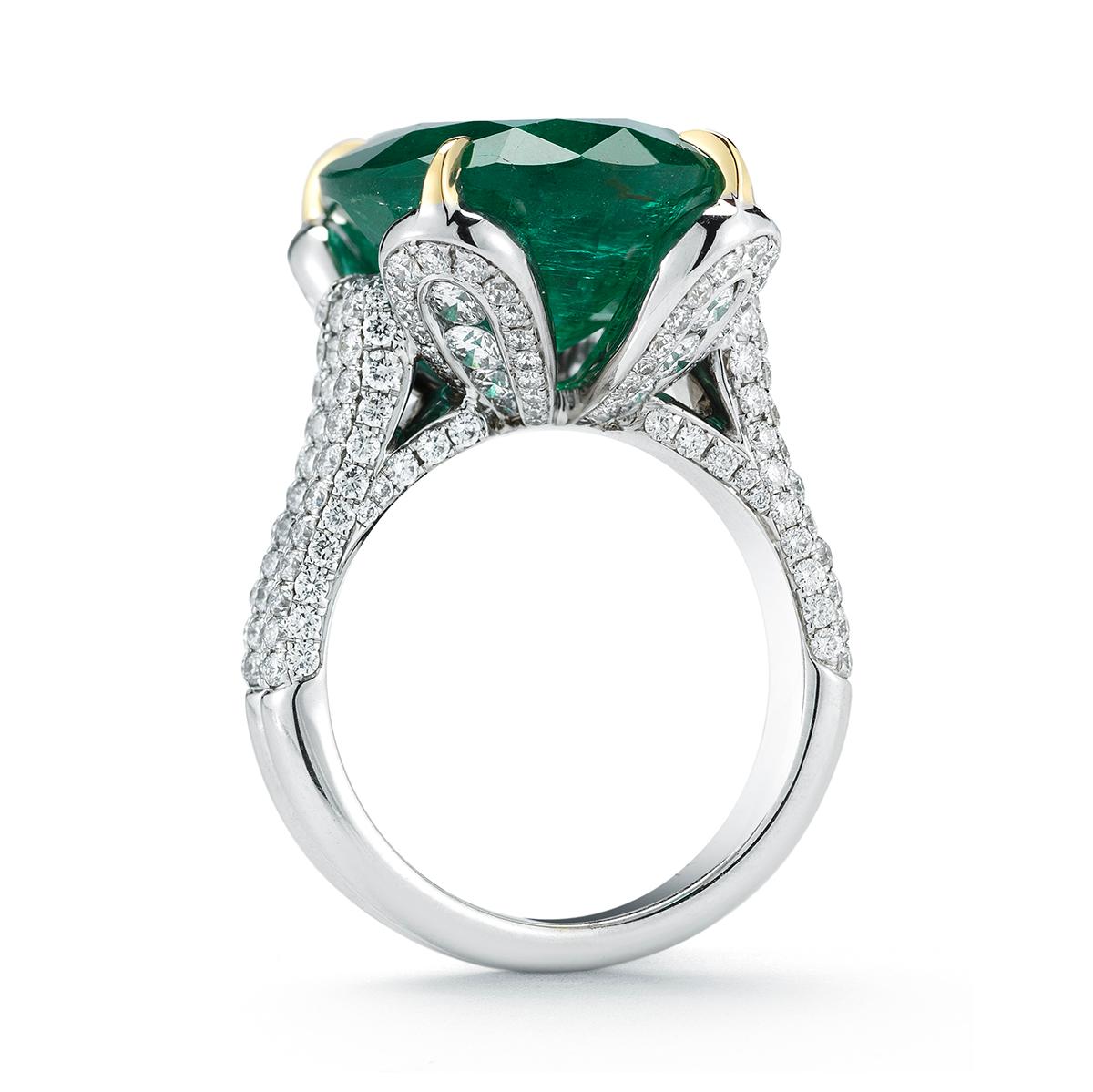 Modern Emerald and Diamond Ring by RayazTakat