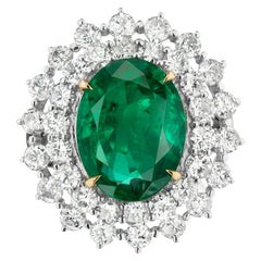 Emerald And Diamond Ring In 18K White Gold By RayazTakat