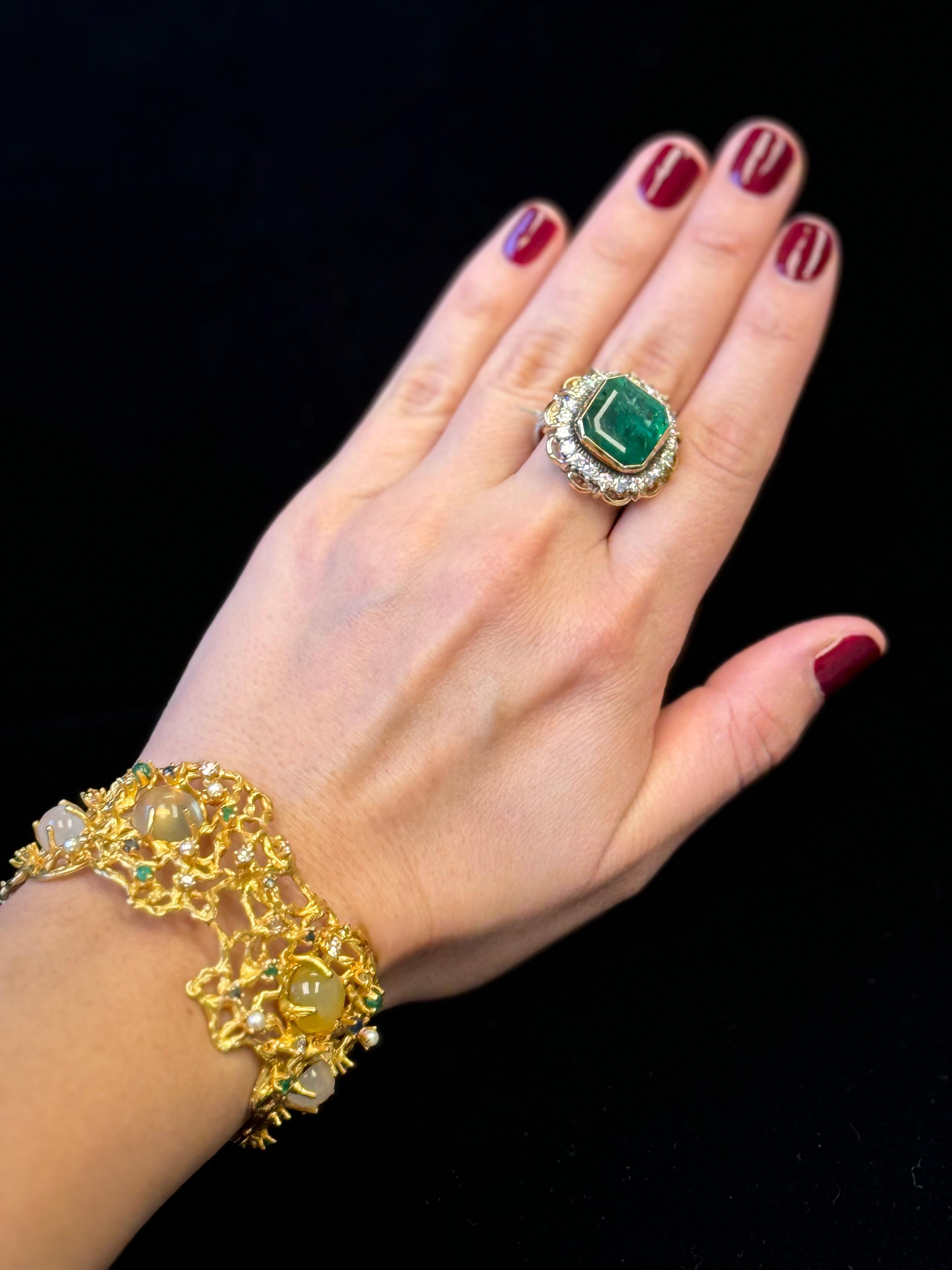Smaragd- und Diamant-Ring im Angebot 7
