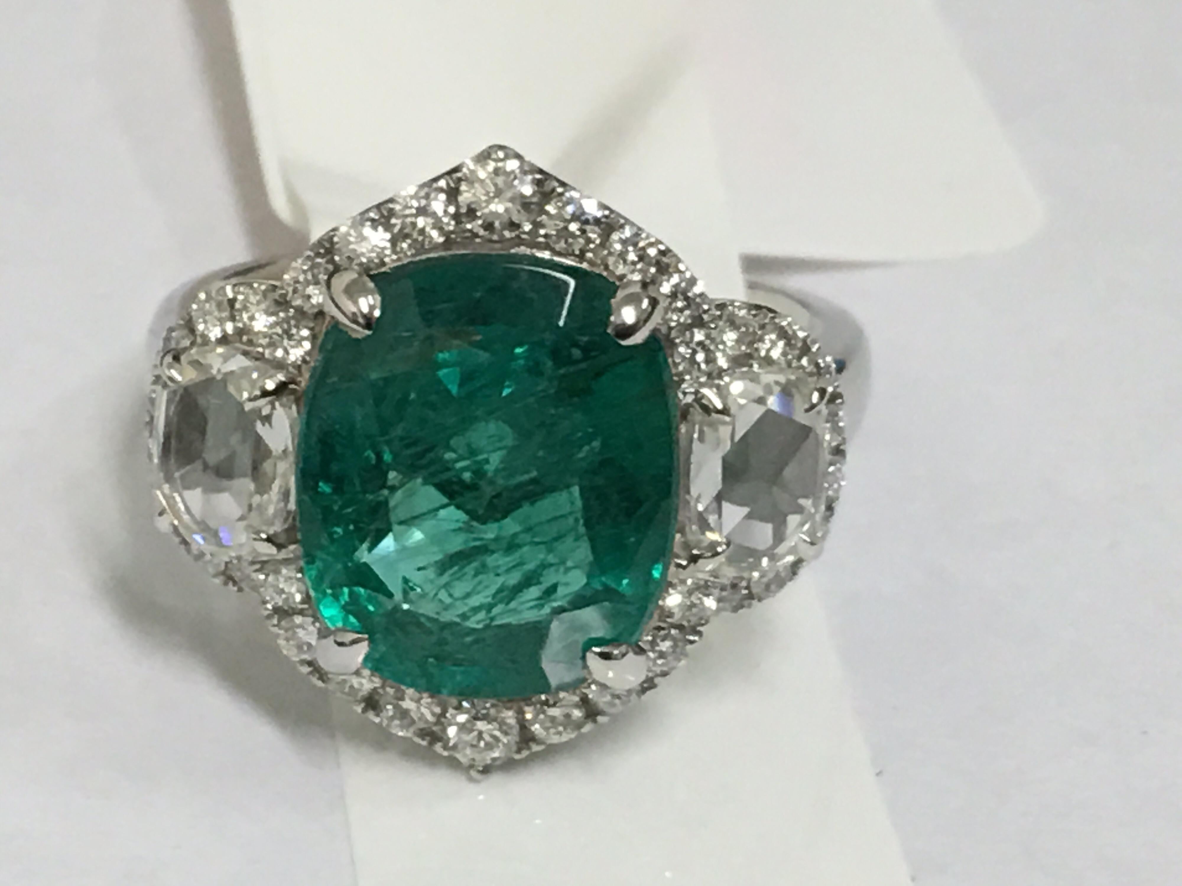 Emerald and Diamond Ring 7