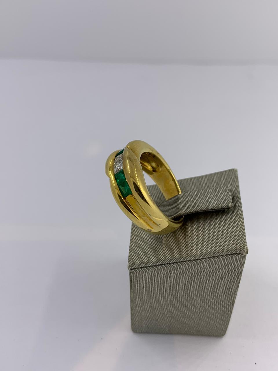 Art Deco Emerald and Diamond Ring For Sale