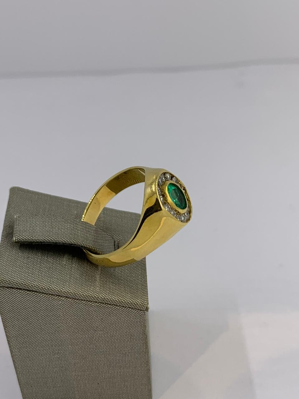 Art Deco Emerald and Diamond Ring For Sale