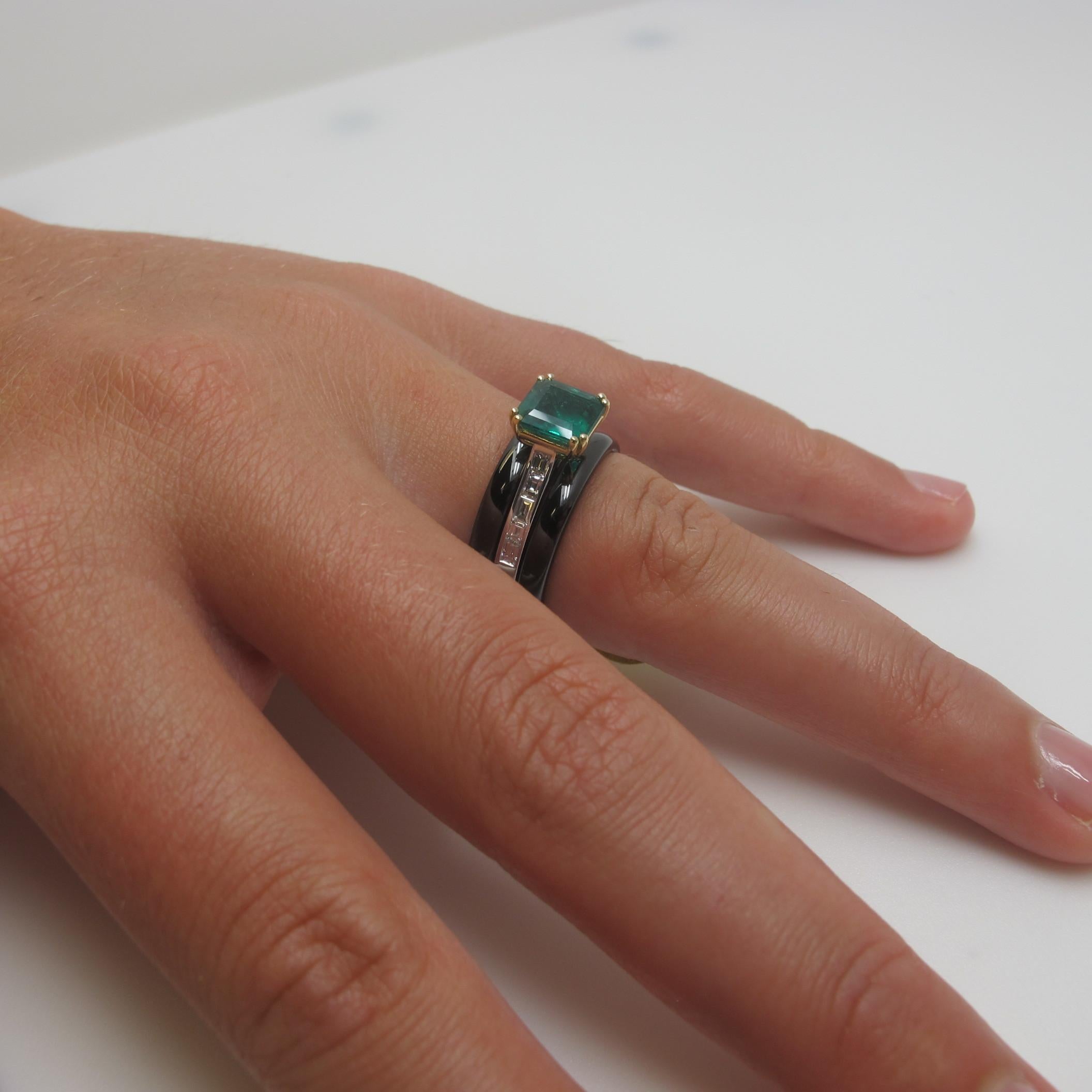 Artisan Emerald and Diamond Ring