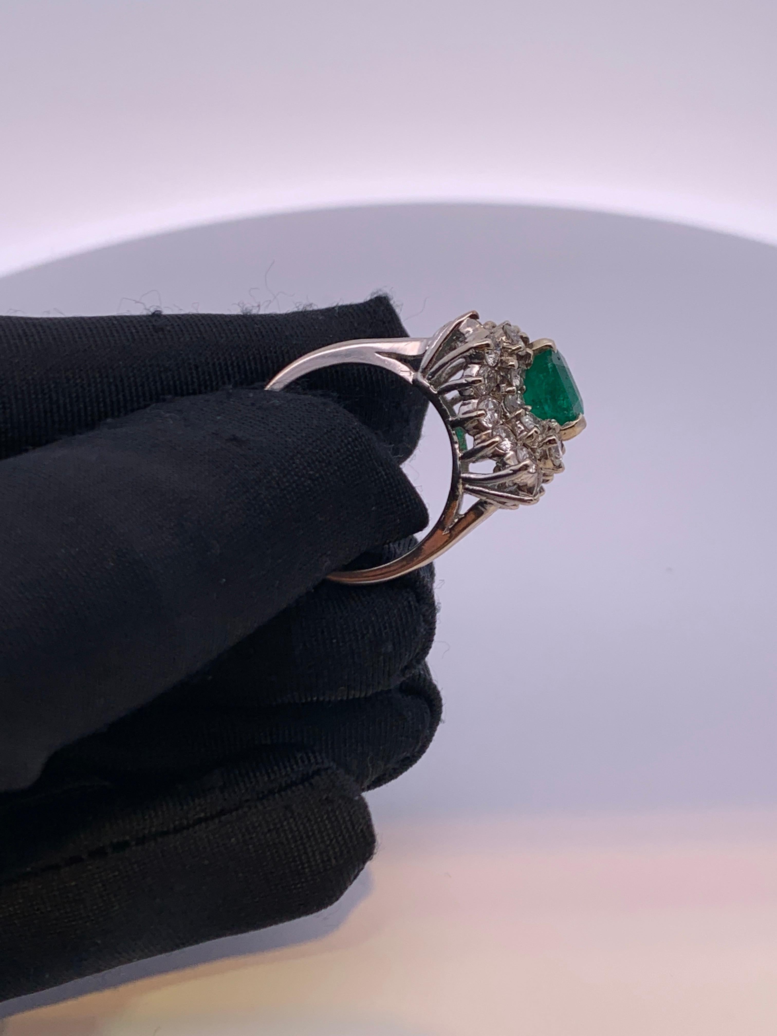 Emerald and Diamond Ring  In Excellent Condition For Sale In New York, NY