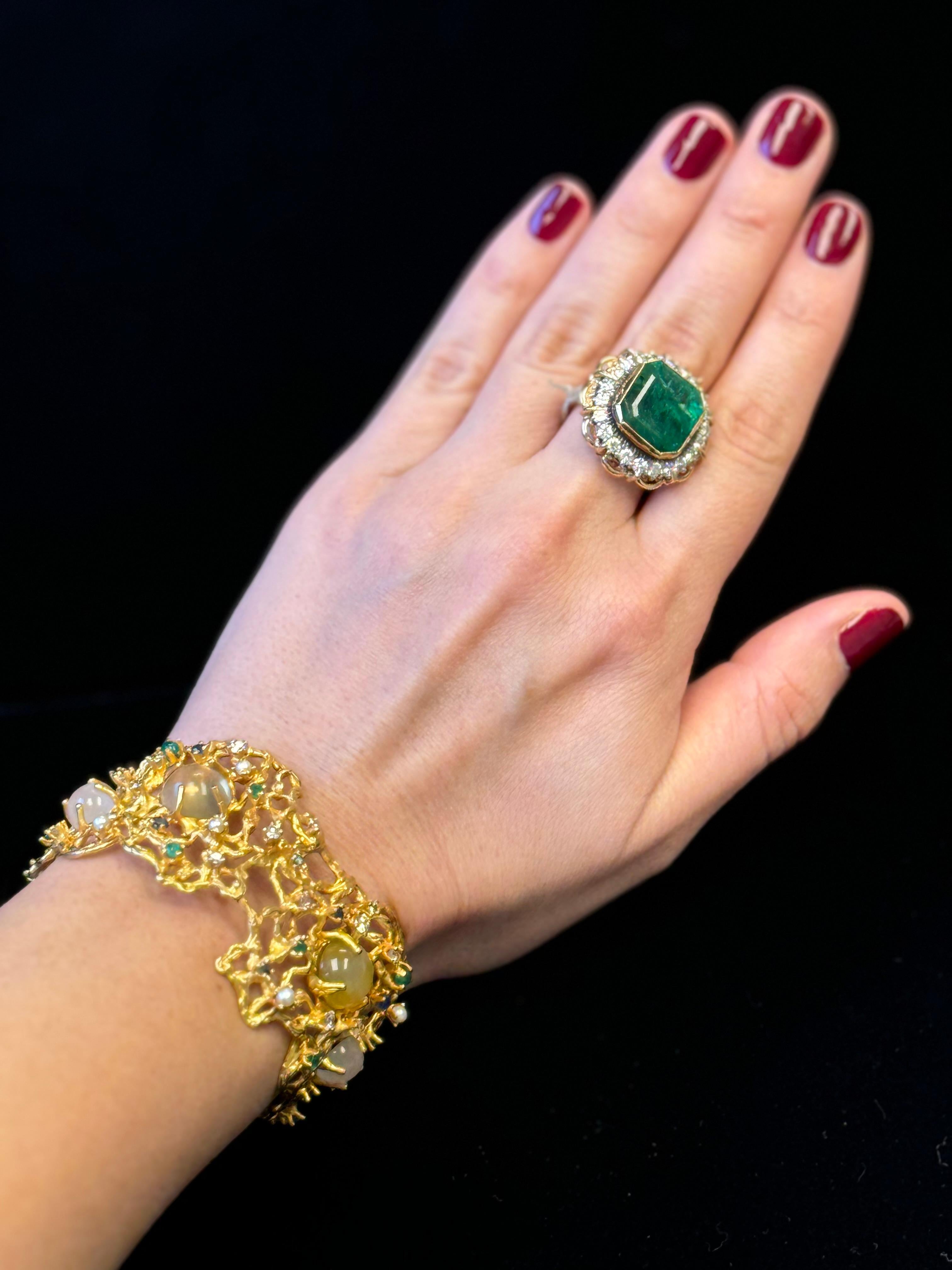Smaragd- und Diamant-Ring im Angebot 1