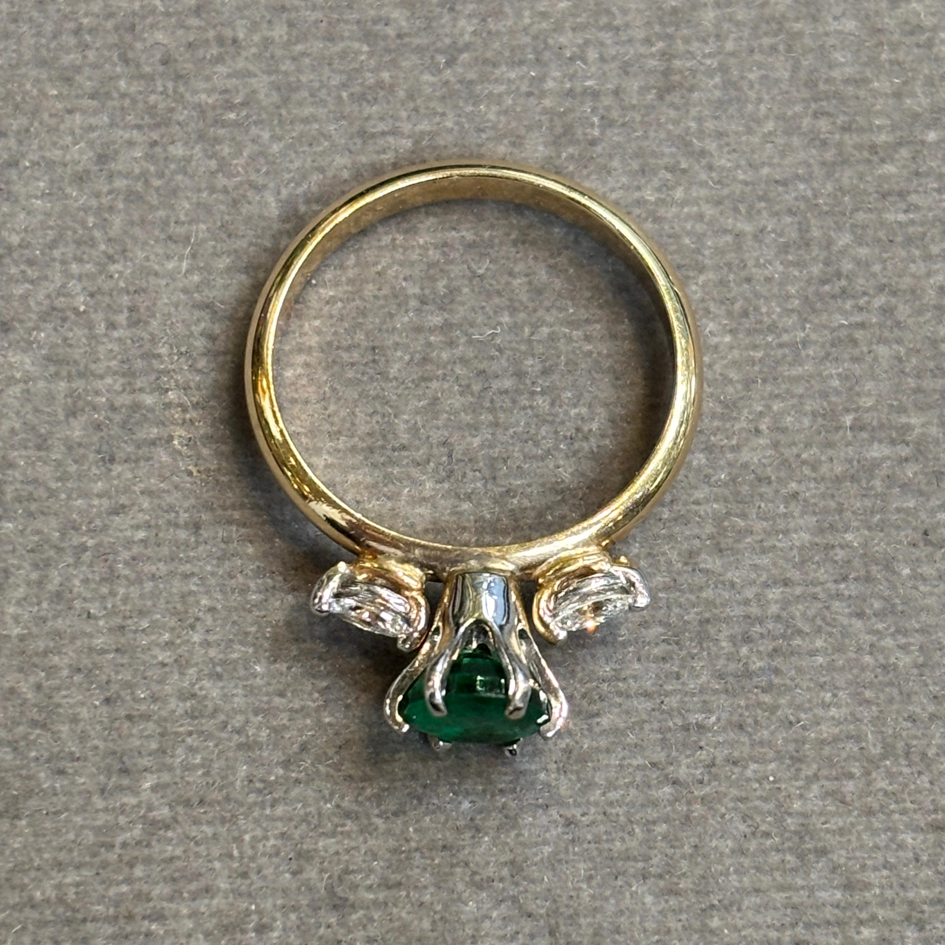 Anello con smeraldo e diamante in vendita 1