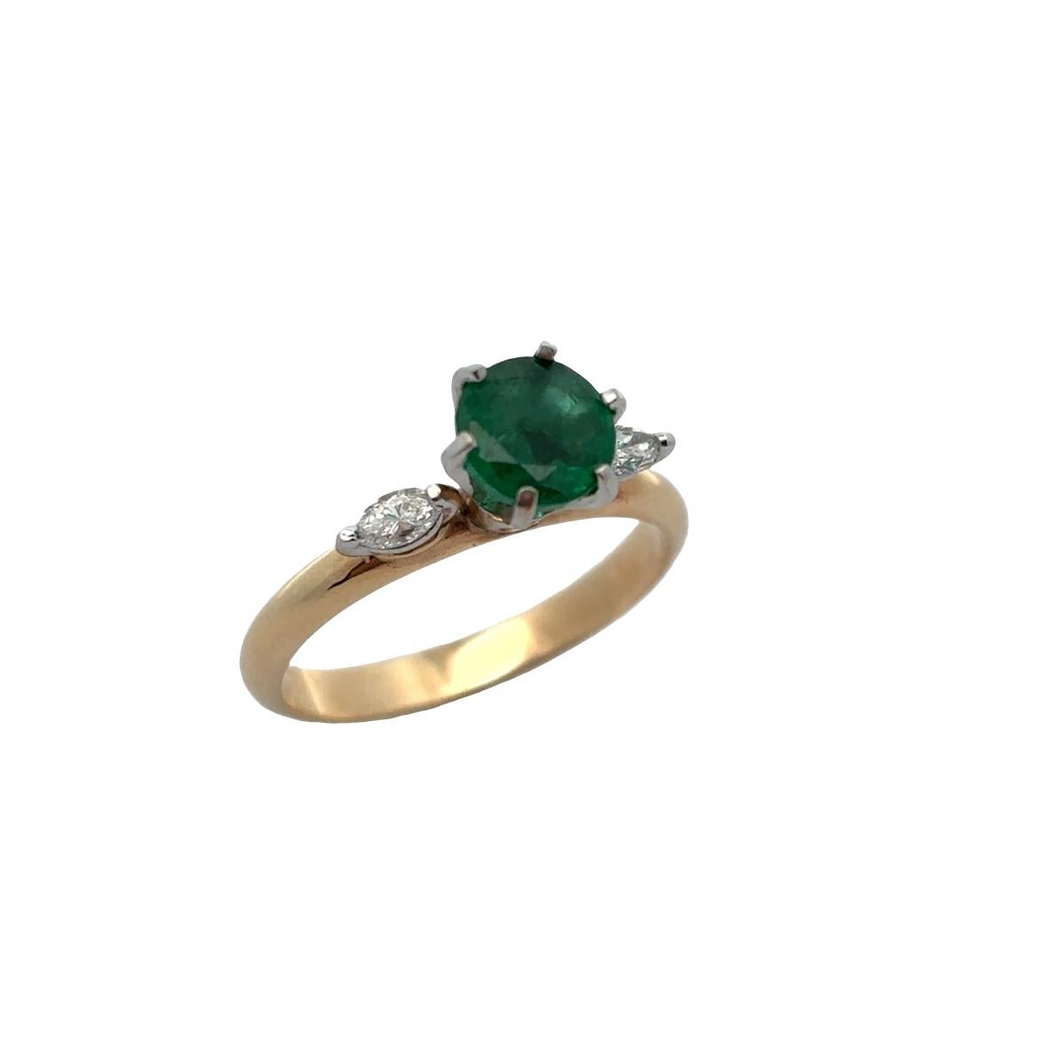 Anello con smeraldo e diamante in vendita 4
