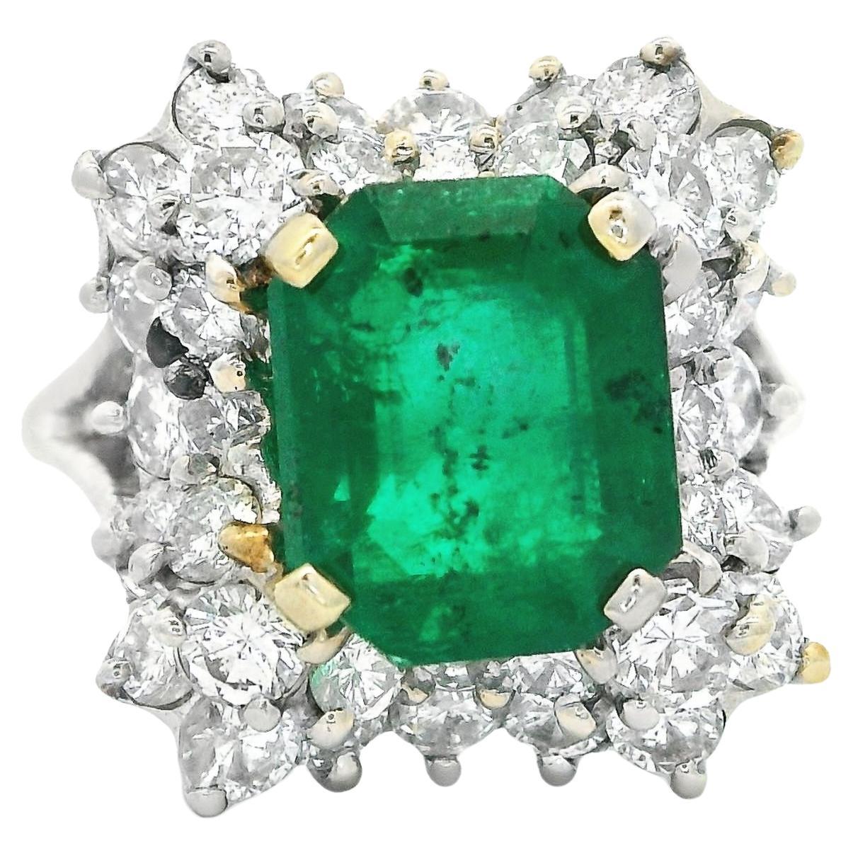 Emerald and Diamond Ring  For Sale