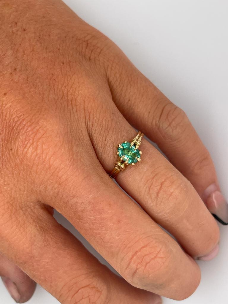 Oval Cut Emerald and Diamond Ring in 18ct Yellow Gold