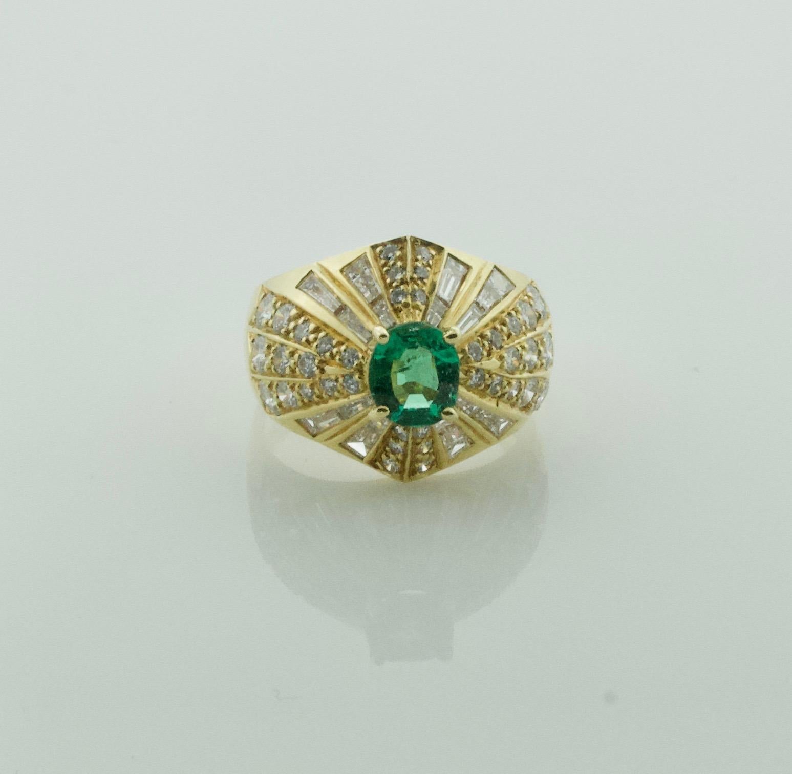Emerald and Diamond Ring in 18k 