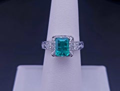 Emerald and Diamond Ring, 1.90ctw Emeralds, 0.90ctw Diamonds, 18K Gold