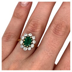 Bague émeraude et diamant en or jaune et blanc 18ct