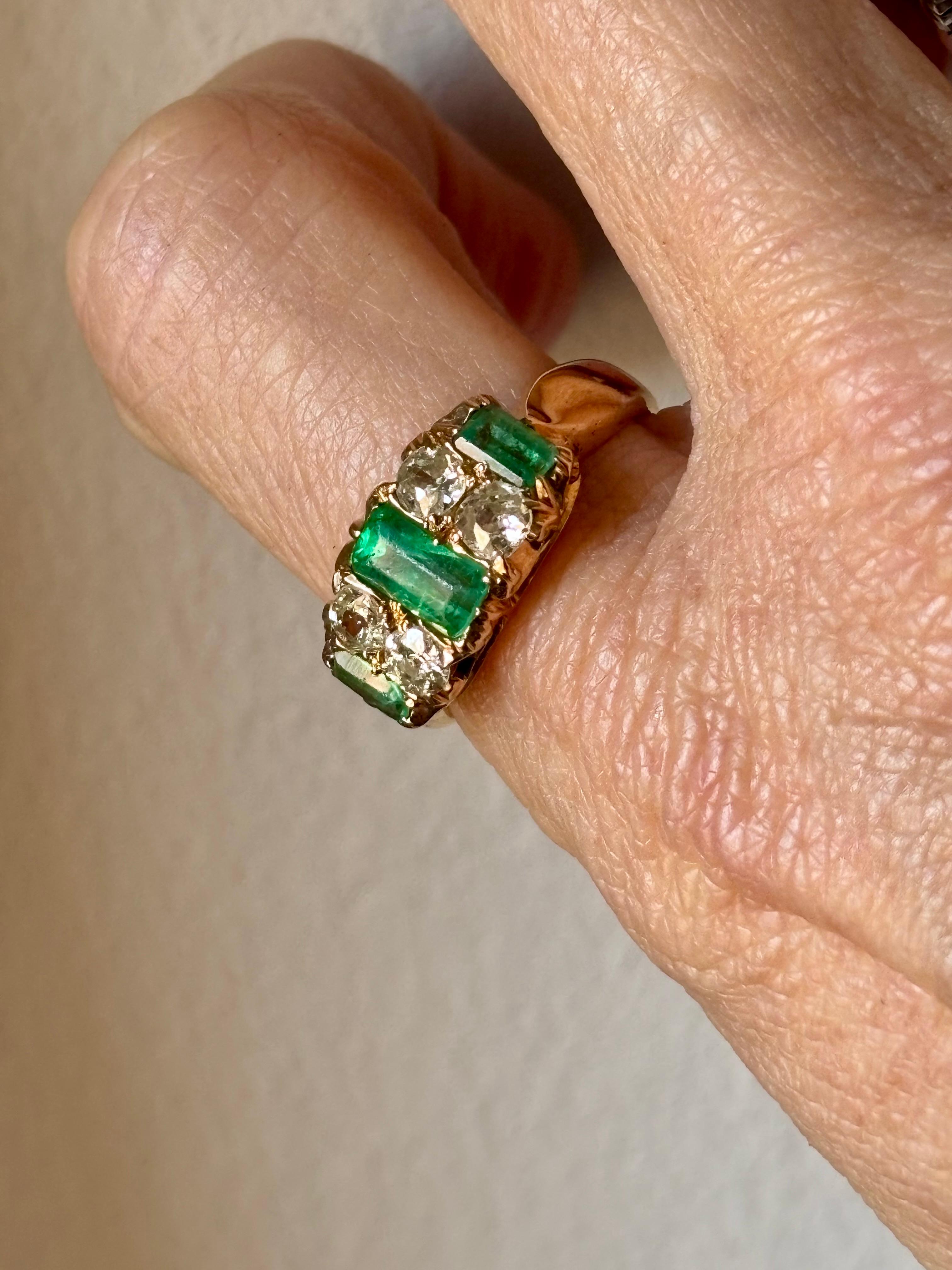 Emerald and Diamond Ring, signed G. R. Addis, Australia, circa 1890–1910 in vendita 1