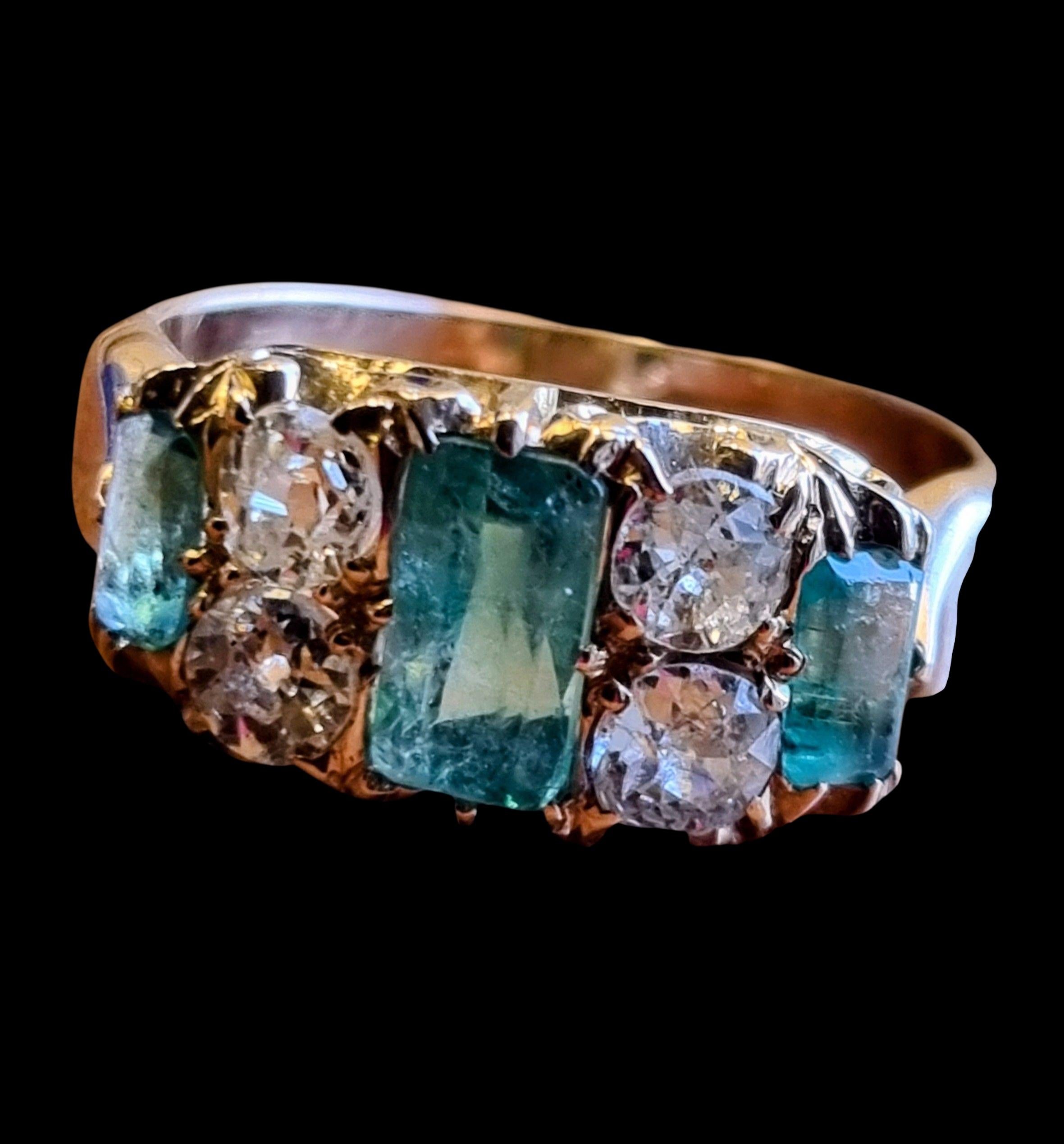 Emerald and Diamond Ring, signed G. R. Addis, Australia, circa 1890–1910 in vendita 2