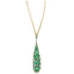 Emerald and Diamond Rose Gold Pendant by Casato
