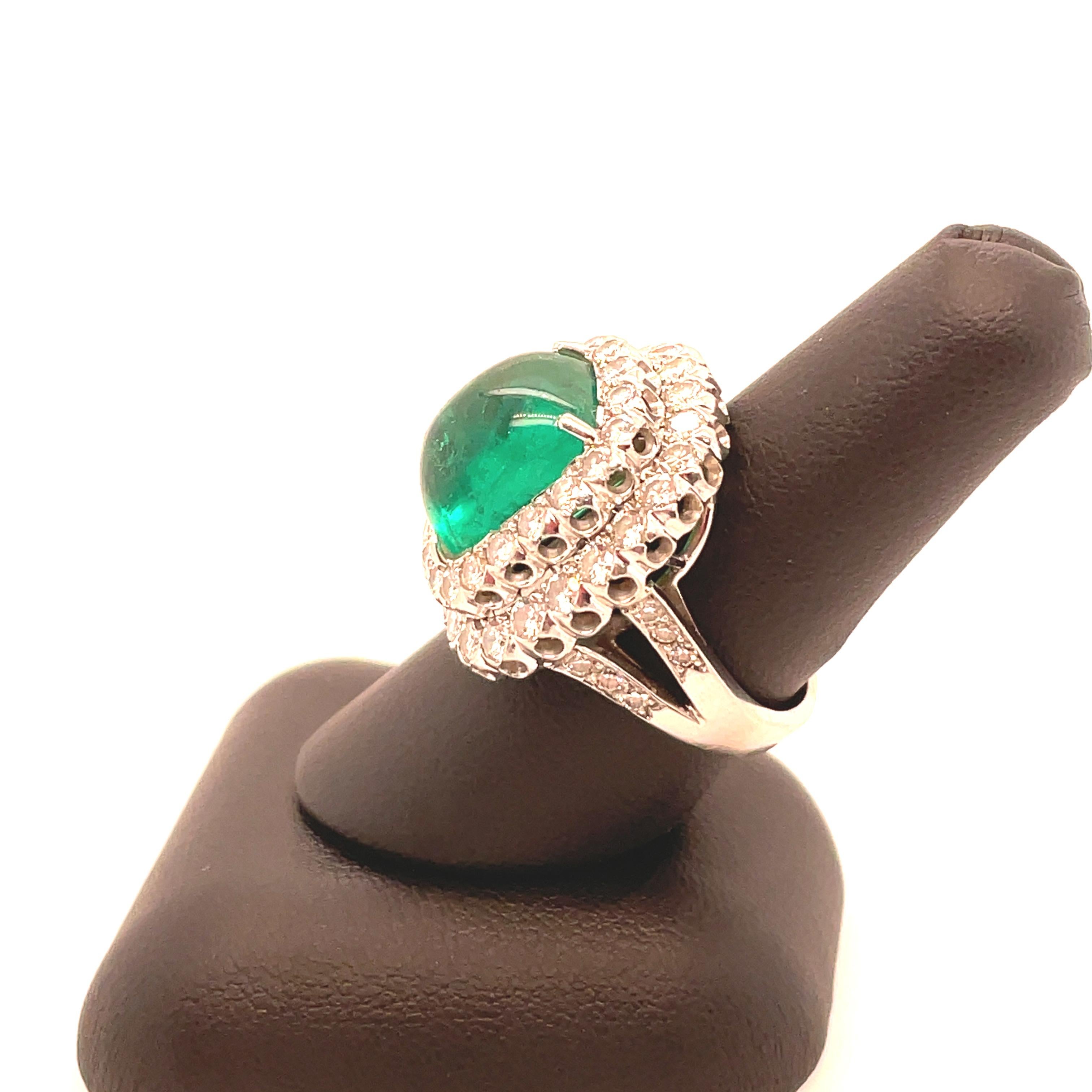 Emerald and Diamond Ruser Ring 1