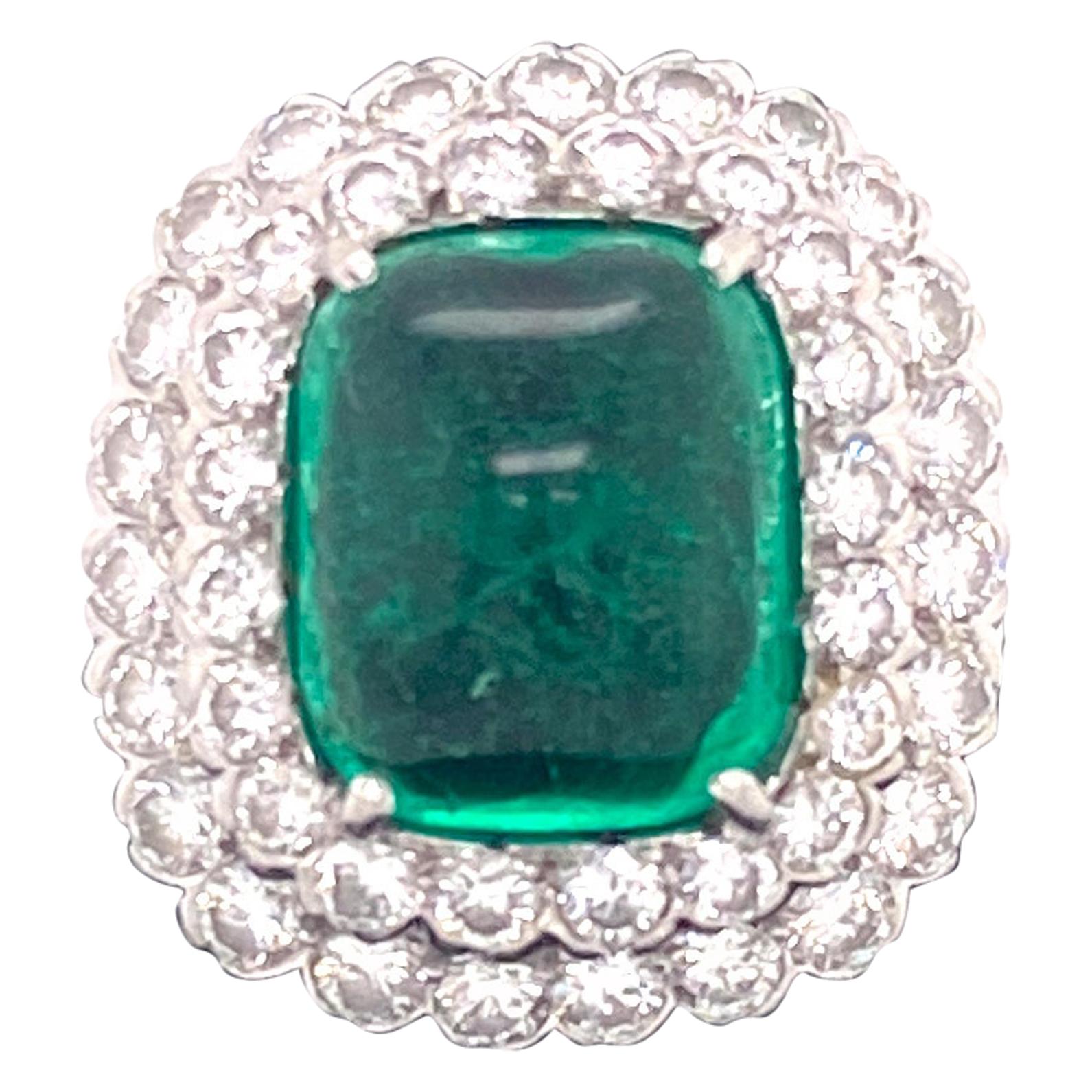 Emerald and Diamond Ruser Ring