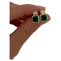 Emerald and Diamond Studs