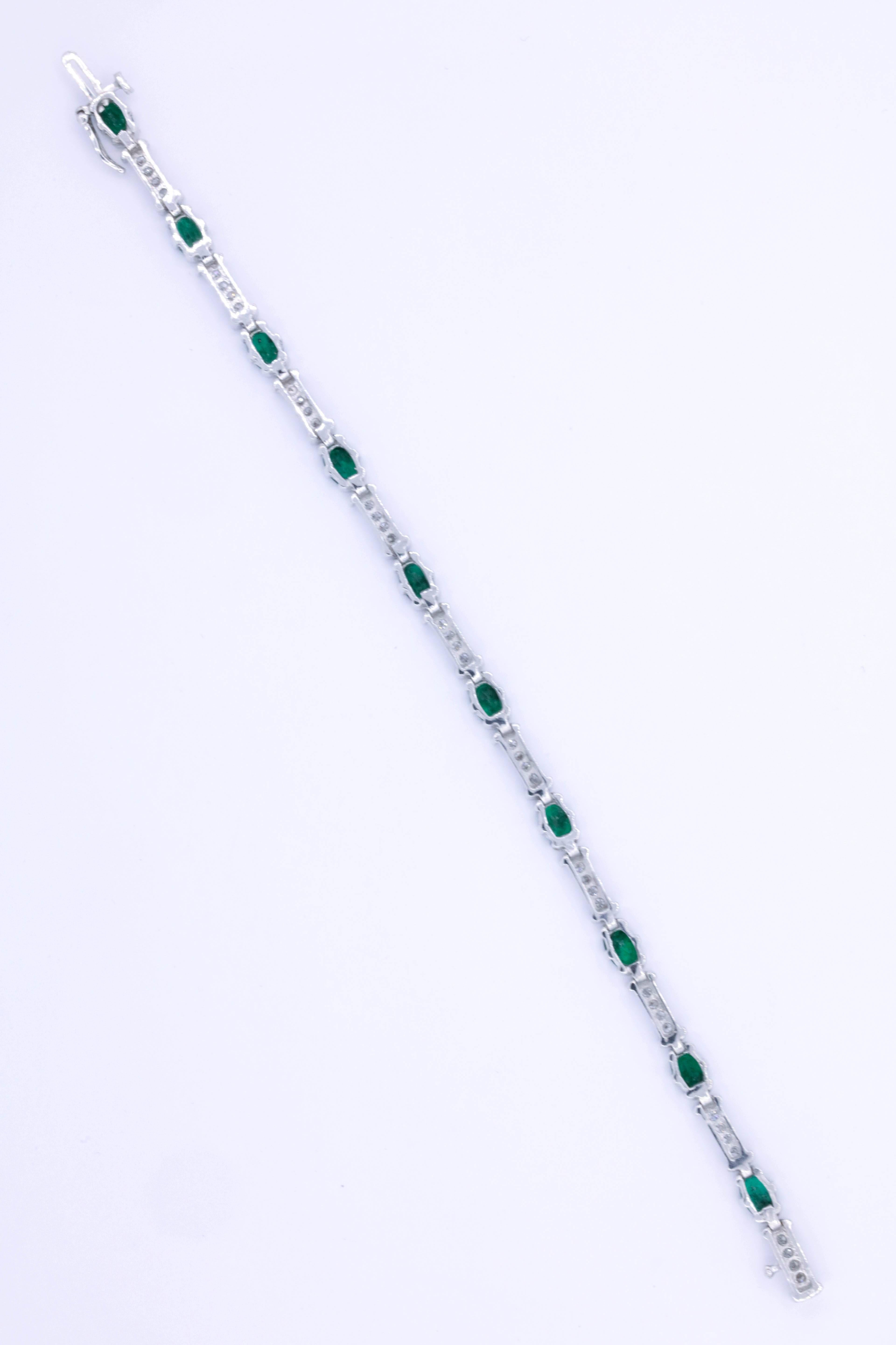 diamond and emerald tennis bracelet