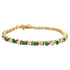 Emerald and Diamond Tennis Bracelet